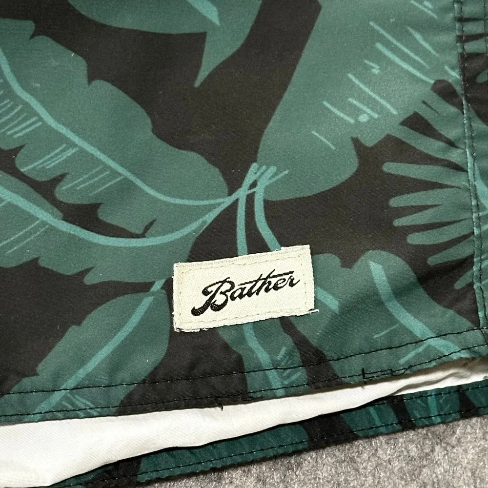 Bather Swim Trunks Mens‎ 32 Tropical Palm Leaf Board Shorts Pocket Huckberry